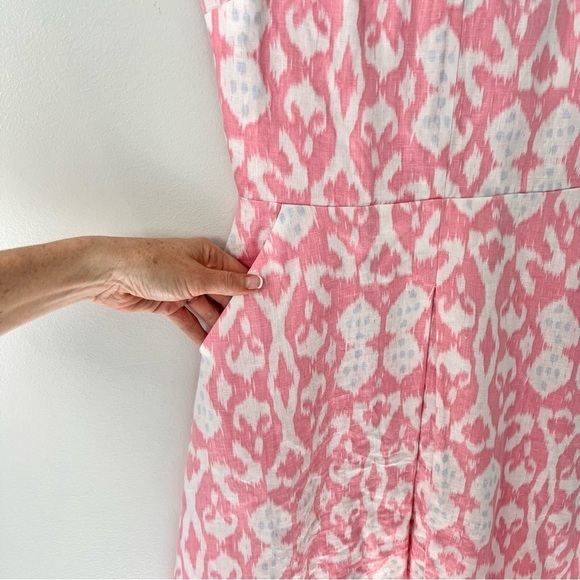 GAP Pink Linen Batik Fit & Flare Dress - Picture 5 of 10